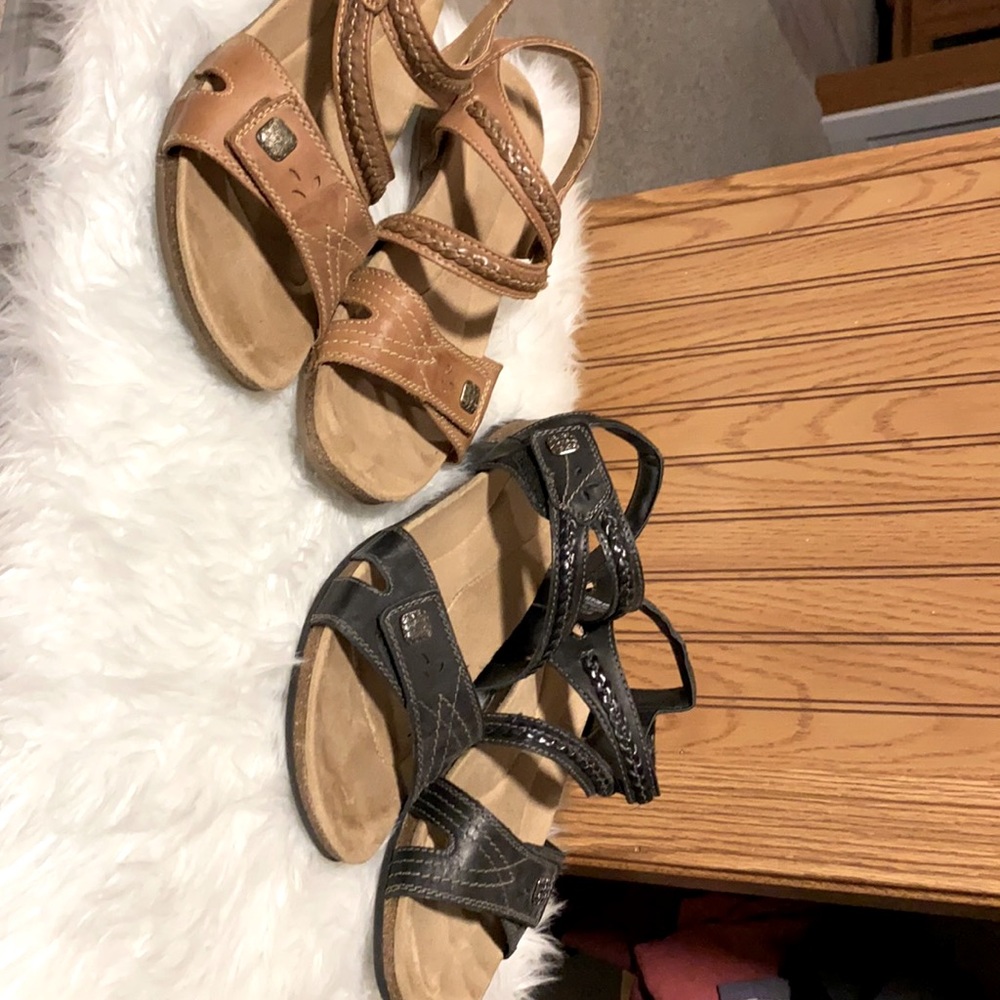 Both pair. Same design Black and Tan size 10